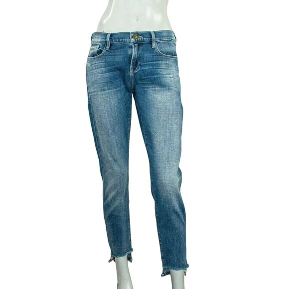 FRAME Denim Le Garcon Jeans ankle Zip Melbourne Blue Size 26 - Picture 1 of 12